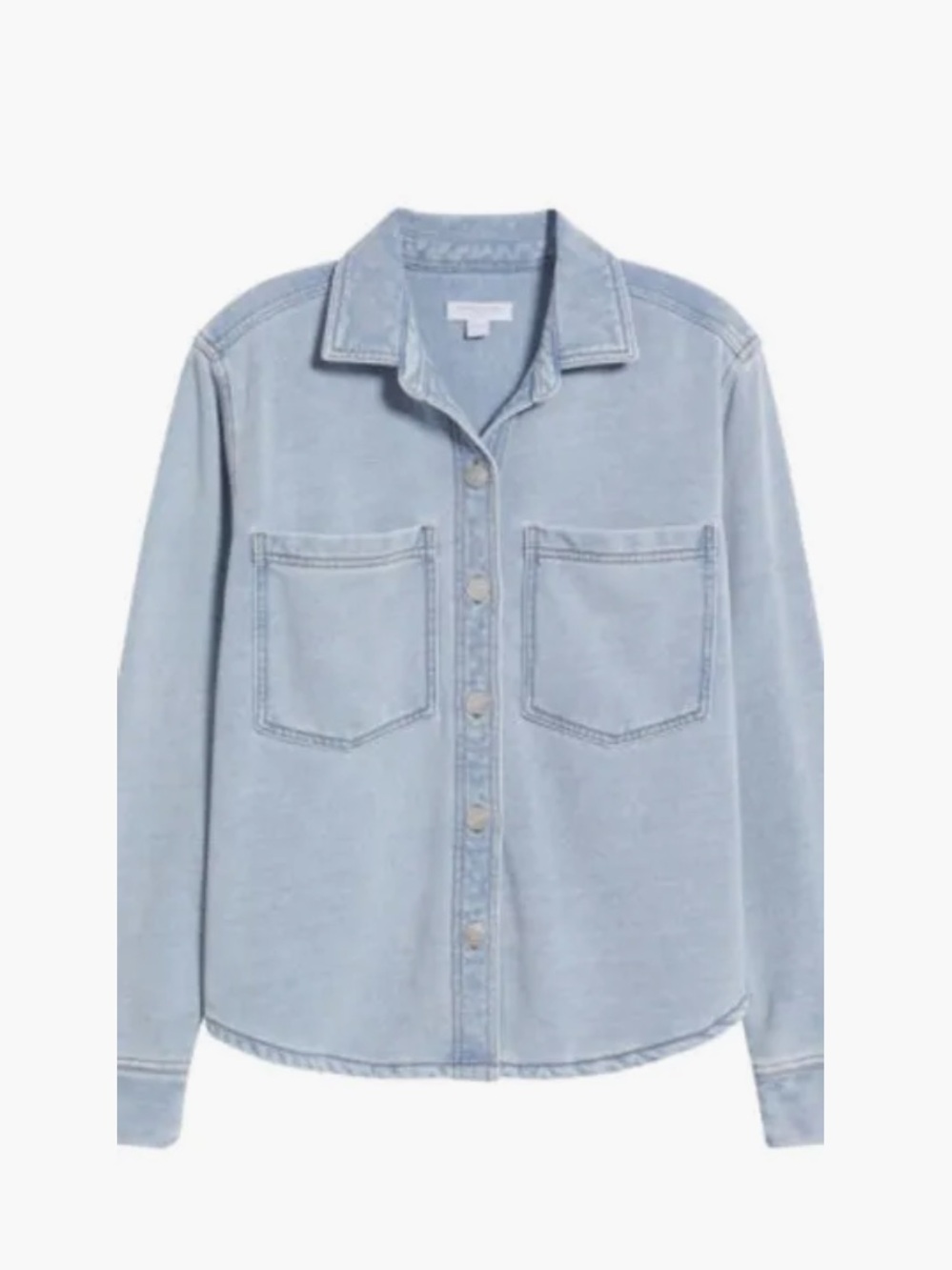 Beachlunchlounge Pacey Button up Knit Denim Jacket Women's Size L NWT